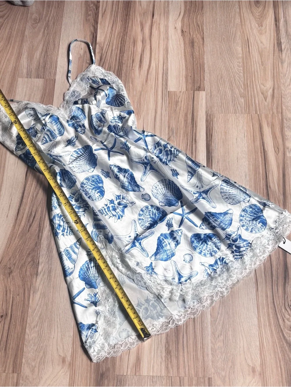 Amazon Blue & White Seashell Lace-Trim Slip